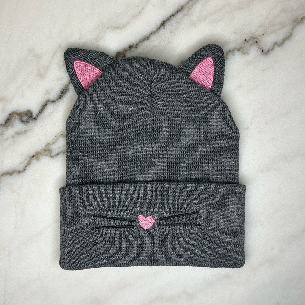 Gray Cat Ear Winter Beanie 🐾